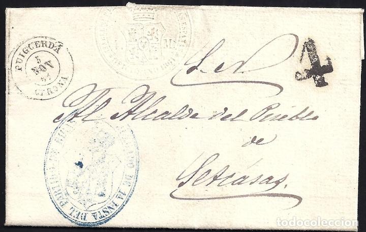 Sellos: GIRONA. 1869. ESPA&Ntilde;A. SPAIN. PUIGCERDA A SETCASES. - Foto 1