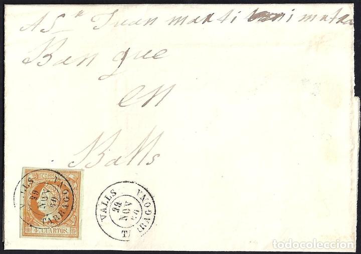 Sellos: 1860. ESPA&Ntilde;A. SPAIN. 4 CUARTOS. ED. 52. VALLS. - Foto 1