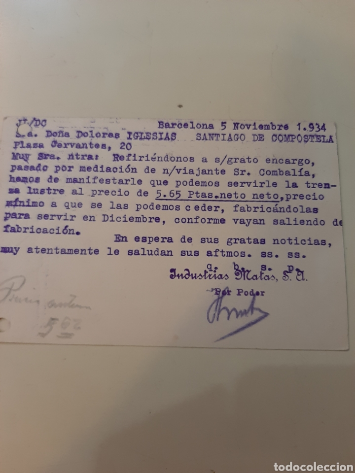 Sellos: 1934Industrias Matas Barcelona - Foto 2