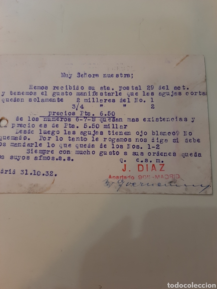 Sellos: 1932 D&iacute;az Madrid sucursal - Foto 2