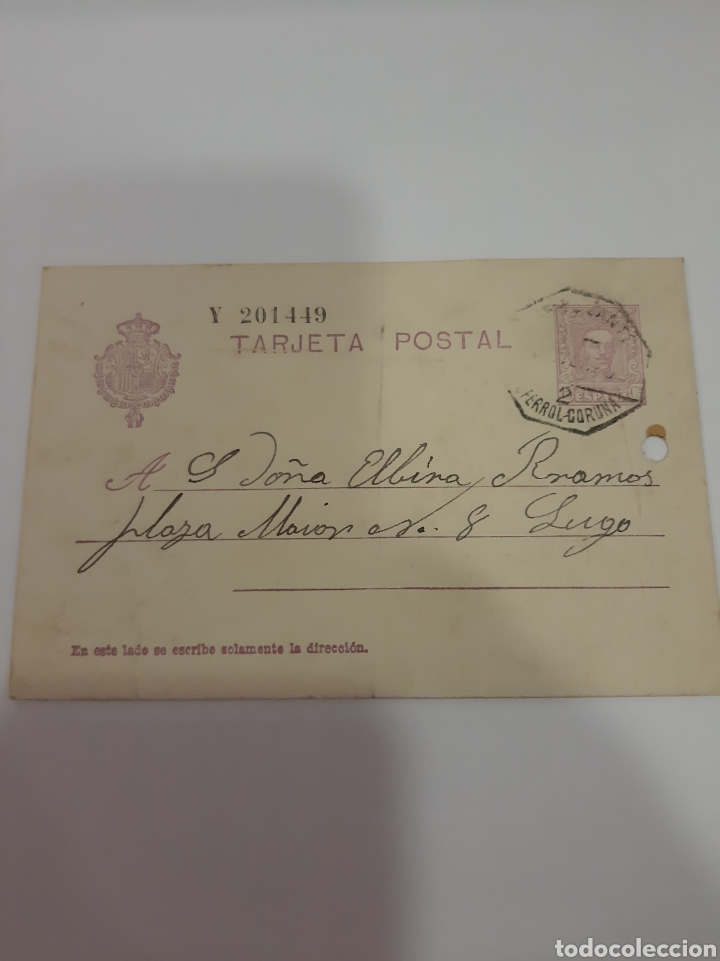 Sellos: 1929 &Eacute;l Ferrol del Caudillo destino Lugo - Foto 1