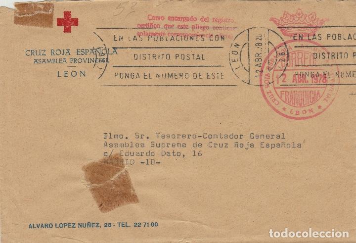 Selos: a&ntilde;o 1978 ,CARTA CON FRANQUICIA DE LA CRUZ ROJA DE -LE&Oacute;N  ASAMBLEA PROVINCIAL