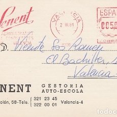 Sellos: 1981 VALENCIA. FRANQUEO MECANICO SENENT 5 PTS GESTOR Y ACADEMIA DE CONDUCTORES. Lote 174218514