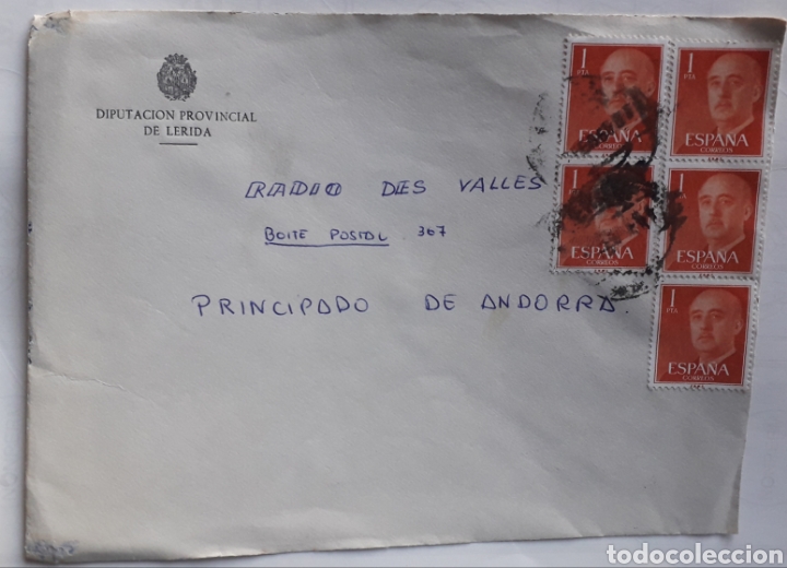 Sellos: Sobre con membrete de la Diputacion de Lerida - Foto 1