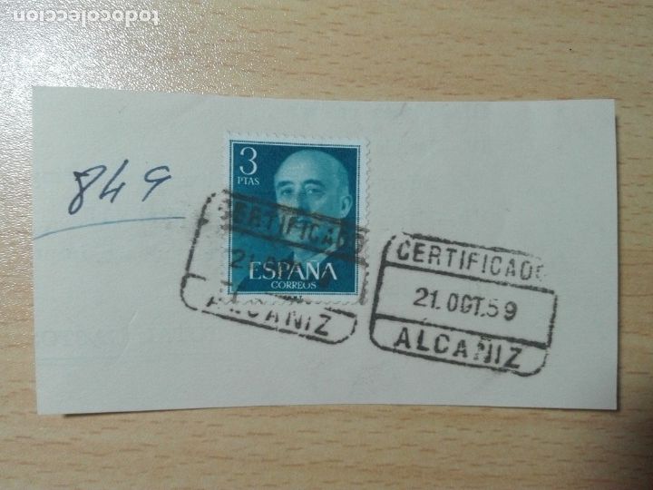 Sellos: frag. matasellos 1959 - ALCA&Ntilde;IZ - TERUEL - Foto 1