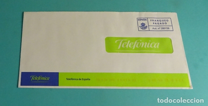 Sellos: SOBRE FRANQUEO PAGADO. TELEF&Oacute;NICA - Foto 1
