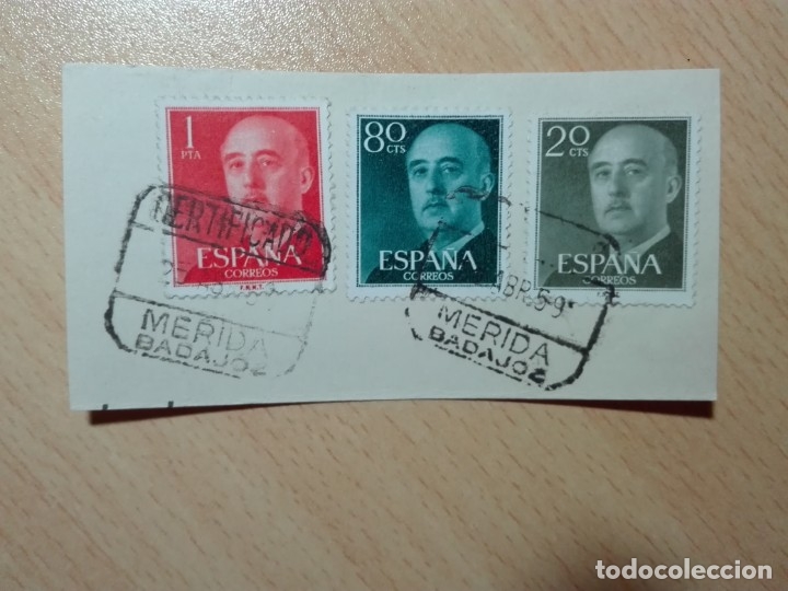 Sellos: MATASELLOS 1959 - MERIDA - BADAJOZ - CERTIFICADO - Foto 1