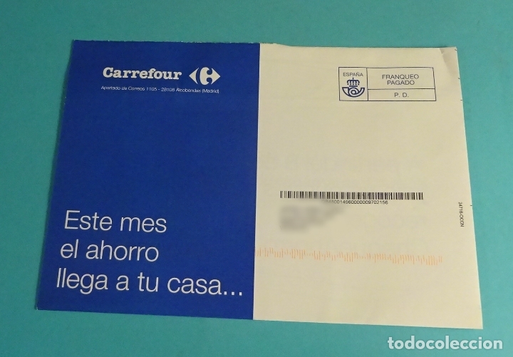 Sellos: SOBRE FRANQUEO PAGADO. CARREFOUR - Foto 1