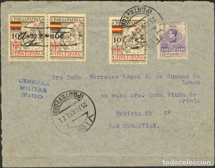 Sellos: Espa&ntilde;a. Tel&eacute;grafos. Tel&eacute;grafos. RARISIMO REF: 12729 - Foto 1