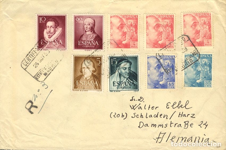 Sellos: Espa&ntilde;a. 2&ordm; Centenario anterior a 1960. Al dorso llegada. REF: 16186 - Foto 1