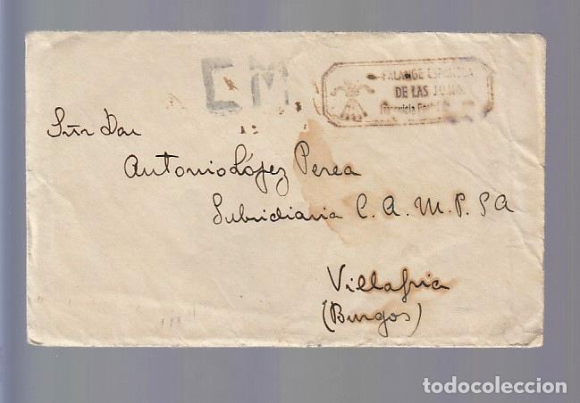 Briefmarken: SOBRE CON FRANQUICIA POSTAL DE FALANGE ESPA&Ntilde;OLA DE LAS JONS A&Ntilde;O 1937