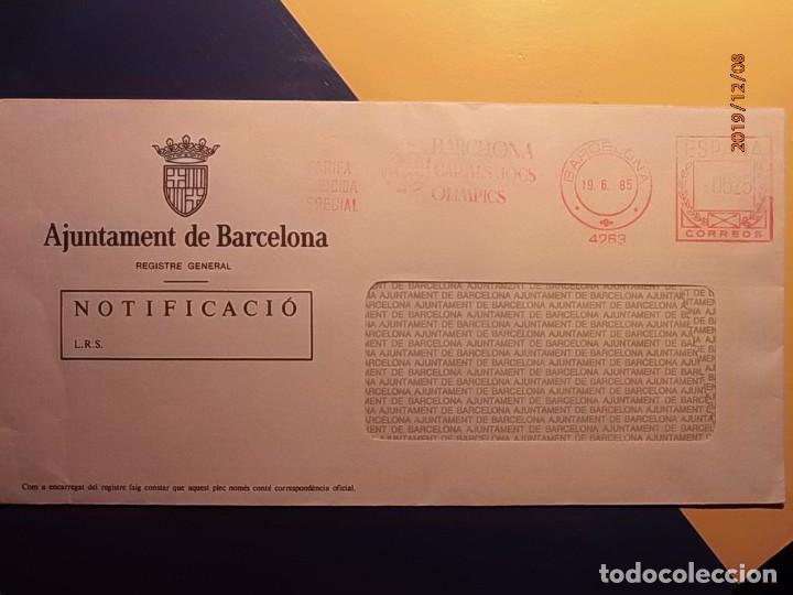 Briefmarken: FRANQUEO MEC&Aacute;NICO - AJUNTAMENT DE BARCELONA - NOTIFICCIO - 1985.