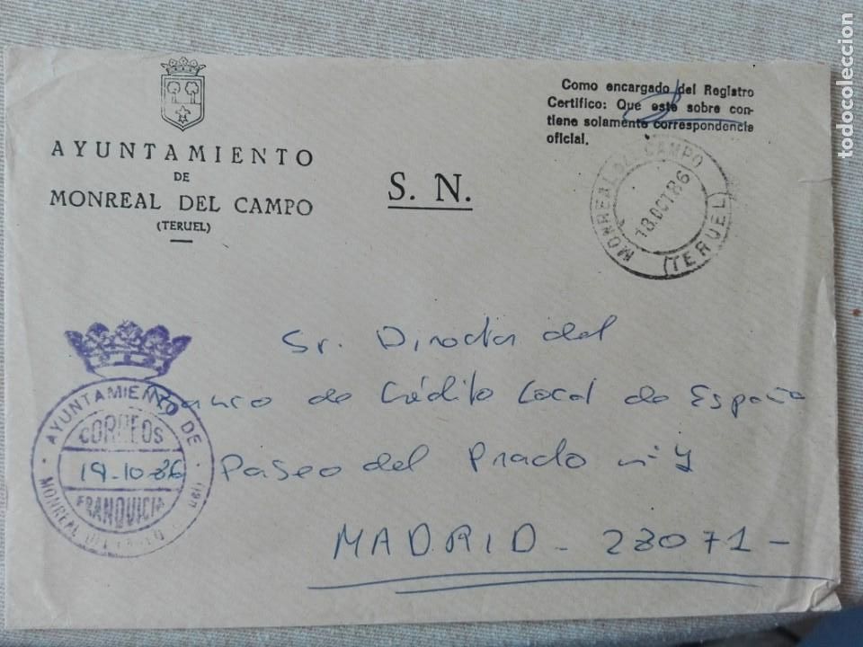 Timbres: FRANQUICIA 1986 - AYUNTAMIENTO DE MONREAL DEL CAMPO / TERUEL -&iquest;BUSCAS OTRO DE LUGAR?