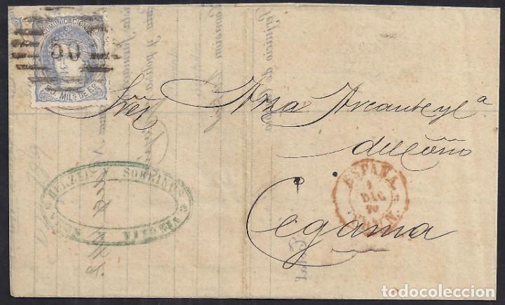 Briefmarken: 1870. ESPA&Ntilde;A.S PAIN. IR&Uacute;N A CEGAMA. 50 MILS. ULTRAMAR ED. 107 MAT. PC 50 NEGRO. PRECIOSA.