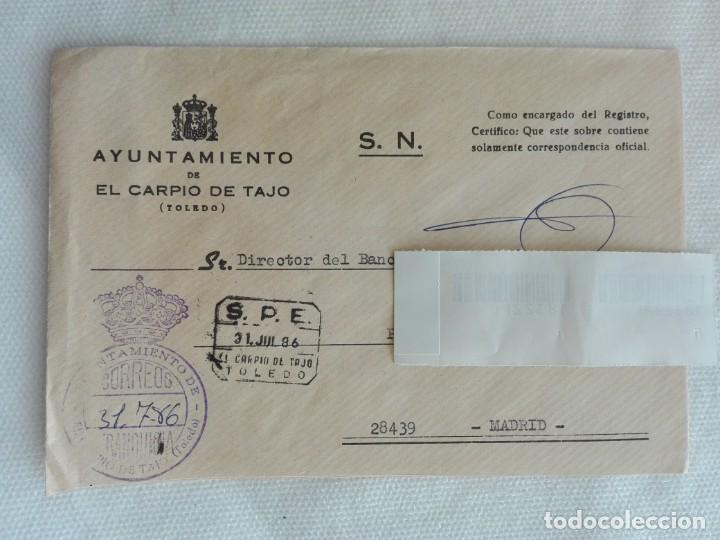 Briefmarken: FRANQUICIA AYTO / MATASELLOS SPE - 1986 -  EL CARPIO DE TAJO / TOLEDO