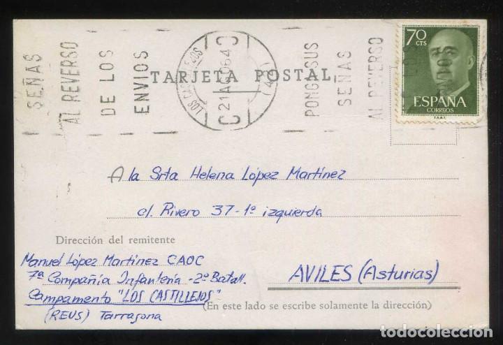 Sellos: Circulada matasellos rodillo *42 - Los Castillejos - 21 Ago 64* Meds: 88x134 mms.