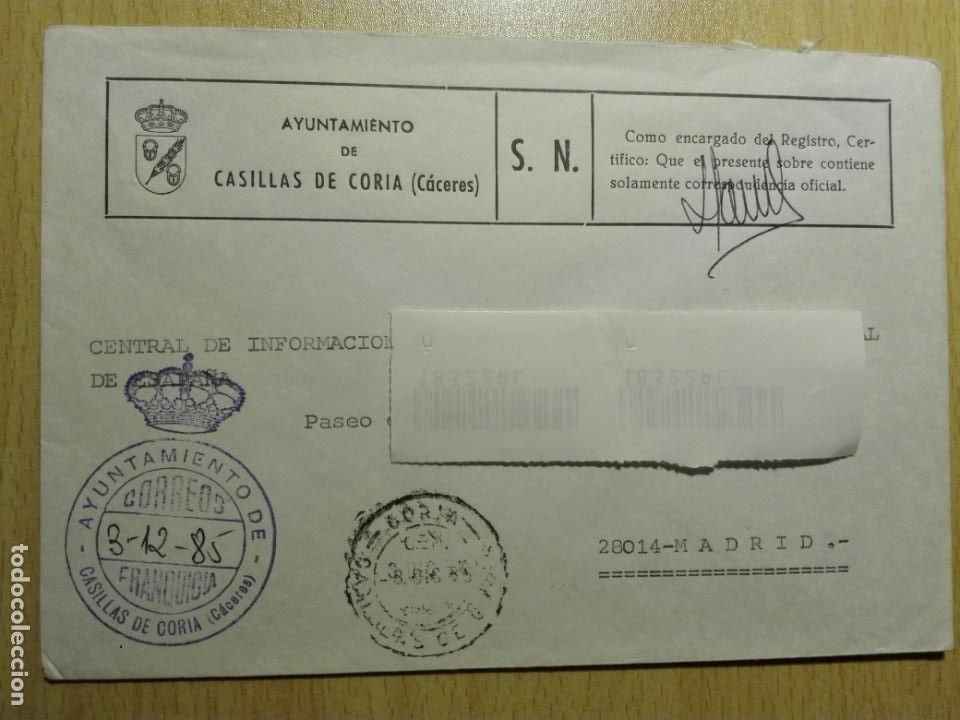 Stamps: FRANQUICIA AYTO CASILLAS DE CORIA CACERES - 1985 -  CEM CORIA