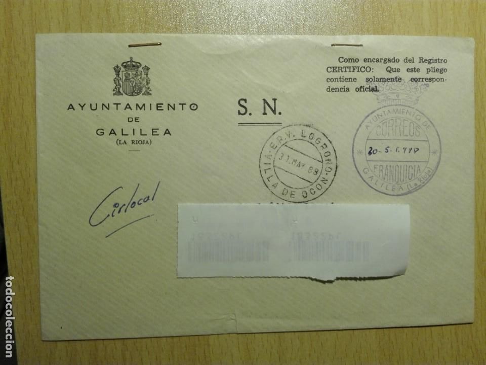 Stamps: FRANQUICIA AYTO GALILEA LA RIOJA - 1988 -  ERV LOGRO&Ntilde;O VILLA DE OCON