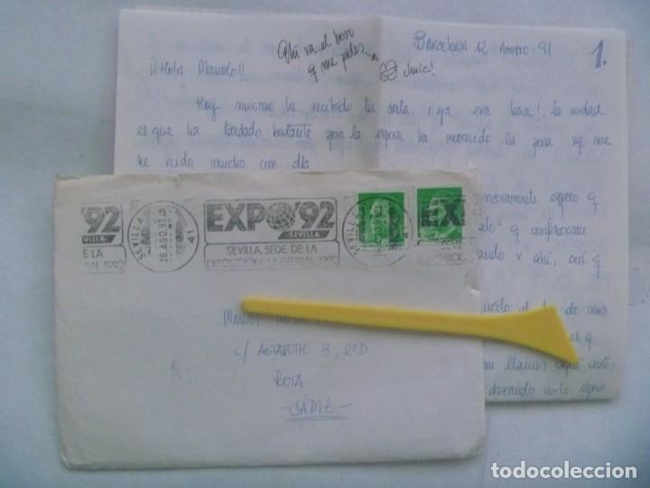 Briefmarken: SOBRE CIRCULADO A ROTA ( CADIZ ) EN 1991 CON SELLOS DEL REY Y MATASELLOS DE LA EXPO&acute;92 DE SEVILLA