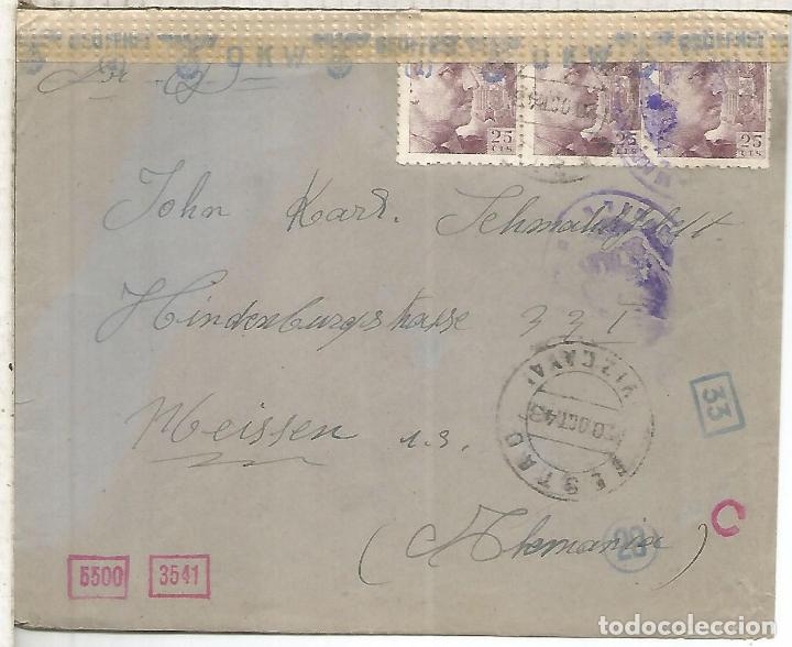 Briefmarken: SESTAO VIZCAYA FRONTAL FRONT A ALEMANIA MARCA CENSURA MILITAR MUNICH Y BILBAO