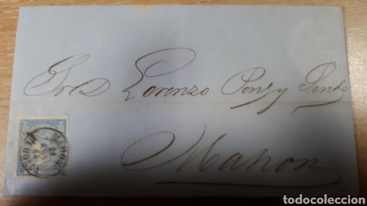 Sellos: CARTA SIN CONTENIDO DIRIGIDA A MAHON 1866 C 307 - Foto 1