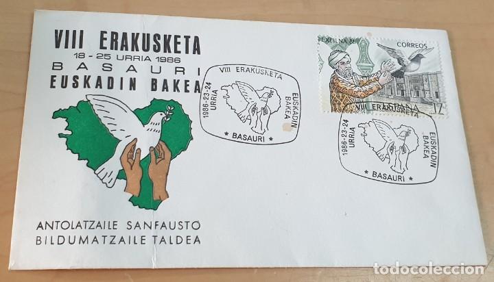 Briefmarken: SOBRE VIII ERAKUSKETA BASAURI EUSKADIN BAKEA 18-25 URRIA 1986