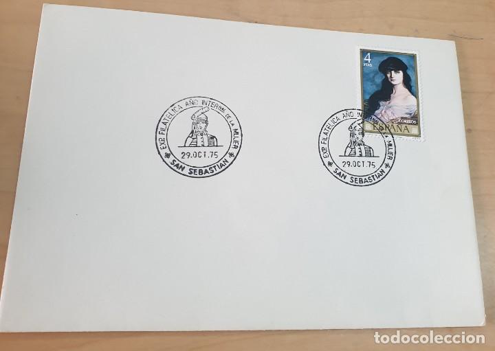 Briefmarken: SOBRE EXP. FILAT&Eacute;LICA A&Ntilde;O INTERNACIONAL DE LA MUJER SAN SEBASTI&Aacute;N 20 OCT. 75