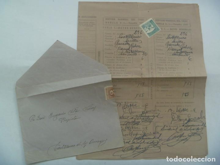Briefmarken: CARTA SERVICIO NACIONAL DEL TRIGO A CASTILBLANCO DE LOS ARROYOS. 1946. SELLO ESTADO ESPA&Ntilde;OL Y VI&Ntilde;ETA