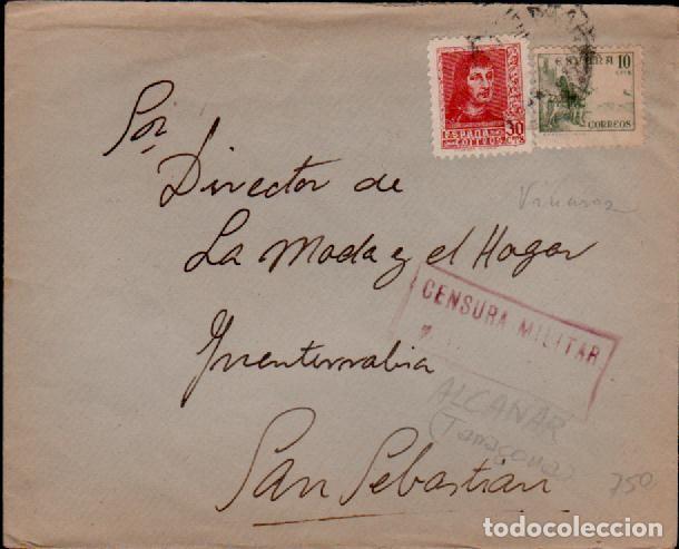 Briefmarken: C15-2-78 Historia Postal Guerra Civil   Carta Nacional circulada  de ALCANAR (Tarragona) a SAN SEBAS