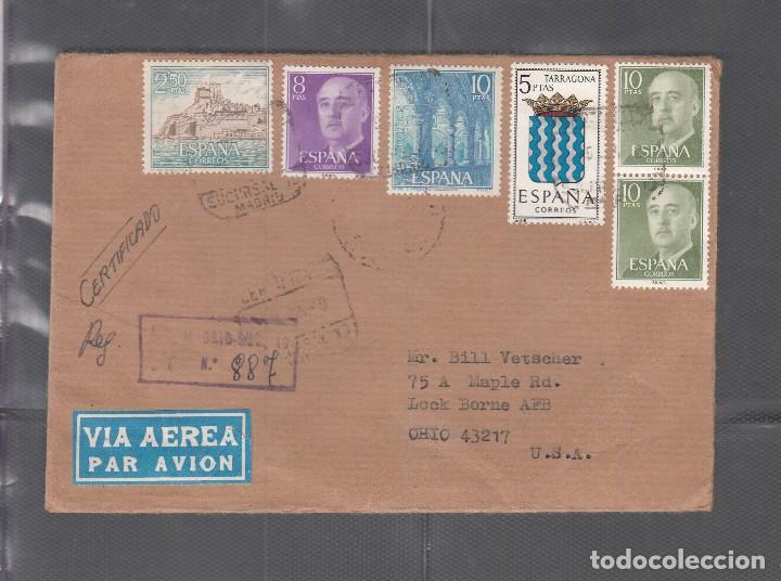 Sellos: SOBRE VIA A&Eacute;REA DE MADRID A U.S.A. - Foto 1