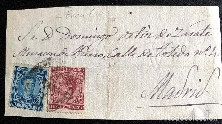 Sellos: 1877. MADRID. FRAGMENTO FRONTAL. ED175 + ED188. - Foto 1