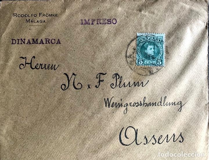 Sellos: 1908/1909. DOS CARTAS CIRCULADAS A DINAMARCA. ED.242. - Foto 1