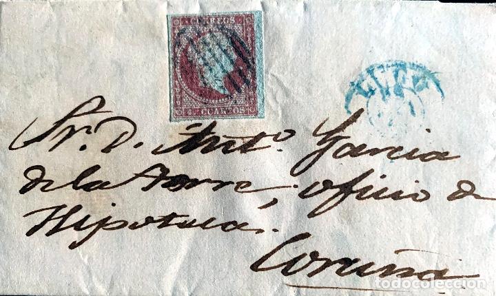Sellos: 1856. LUGO-LA CORU&Ntilde;A. EDIFIL 40 - Foto 1
