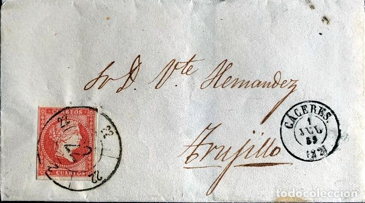 Sellos: 1859. CACERES-TRUJILLO. EDIFIL 48 - Foto 1