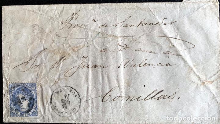 Sellos: 1870. VALLADOLID?-COMILLAS. EDIFIL 107 - Foto 1