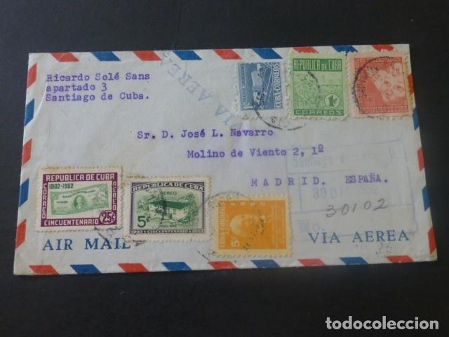 Sellos: 1952 SOBRE CIRCULADO DE CUBA A MADRID - Foto 1