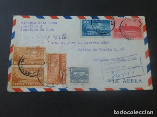 Sellos: 1953 SOBRE CIRCULADO DE CUBA A MADRID - Foto 1