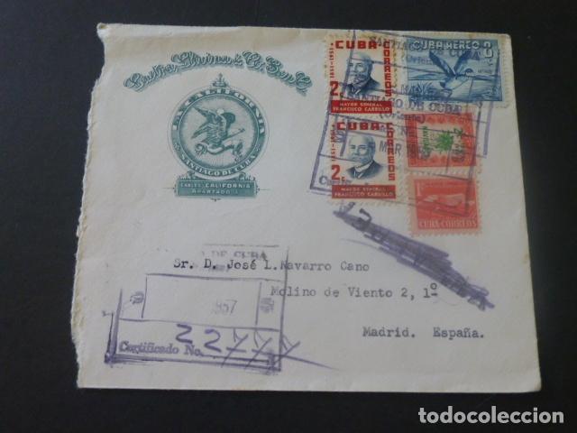 Sellos: 1957 SOBRE CIRCULADO DE CUBA A MADRID - Foto 1