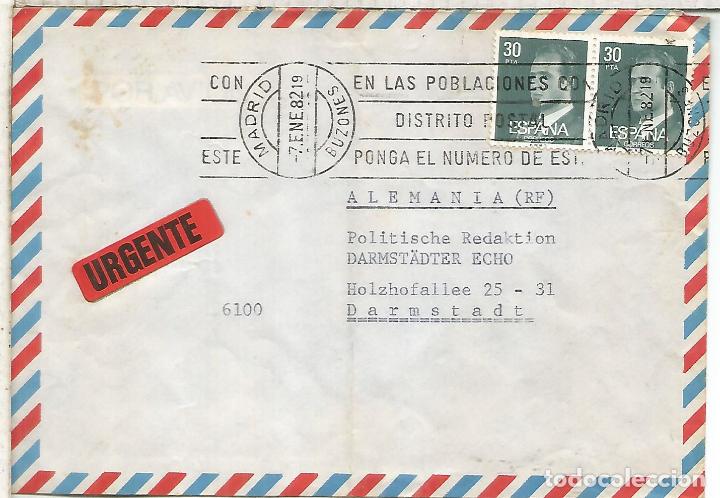 Francobolli: CC URGENTE A ALEMANIA MAT MADRID BUZONES 1982
