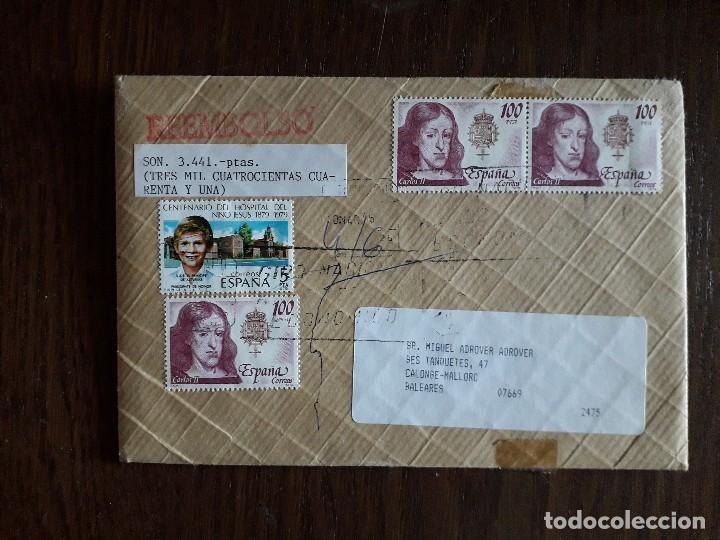 Francobolli: carta circulada, contra reembolso, con sellos. a&ntilde;o 1995