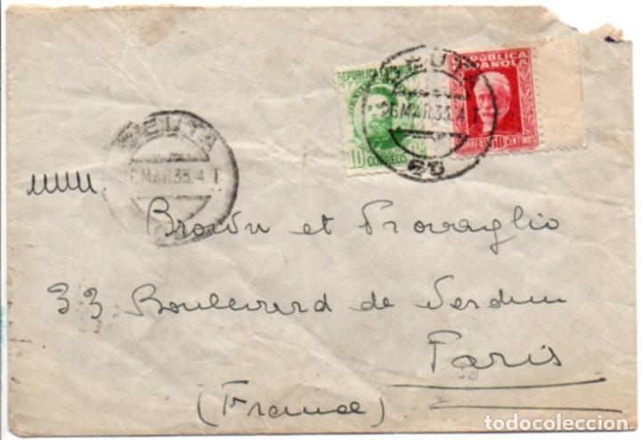 Sellos: 1934 CARTA REP&Uacute;BLICA CEUTA A A FRANCIA. - Foto 1