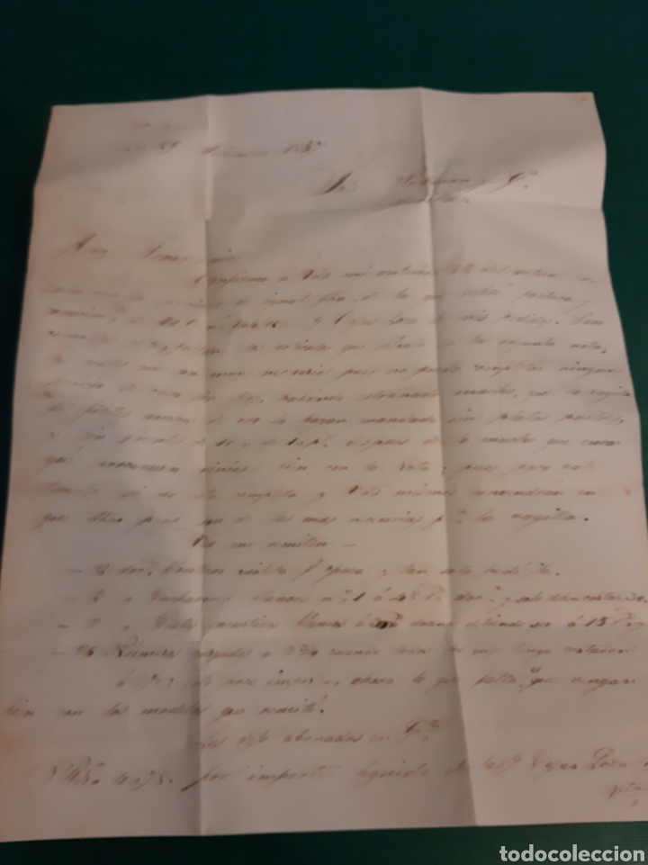 Sellos: 1857 ENVIO A PICKMAN C&Iacute;A PORCELANAS SEVILLA DESDE CORU&Ntilde;A - Foto 2