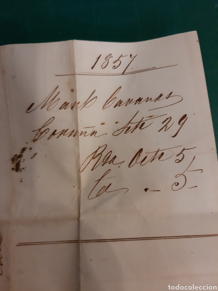 Sellos: 1857 ENVIO A PICKMAN C&Iacute;A PORCELANAS SEVILLA DESDE CORU&Ntilde;A - Foto 3