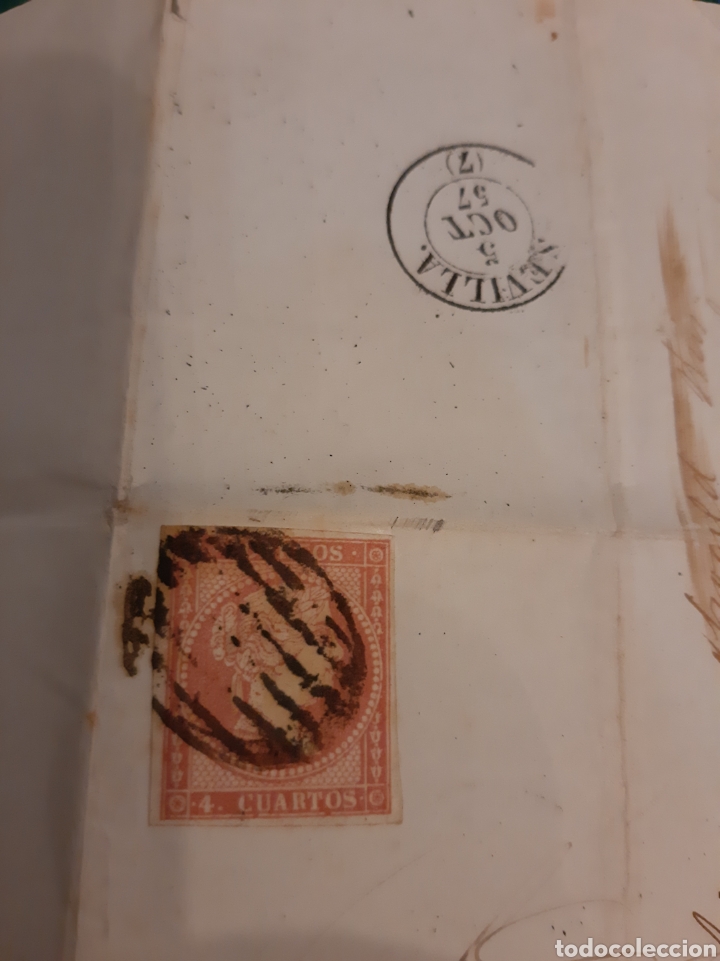Sellos: 1857 ENVIO A PICKMAN C&Iacute;A PORCELANAS SEVILLA DESDE CORU&Ntilde;A - Foto 5