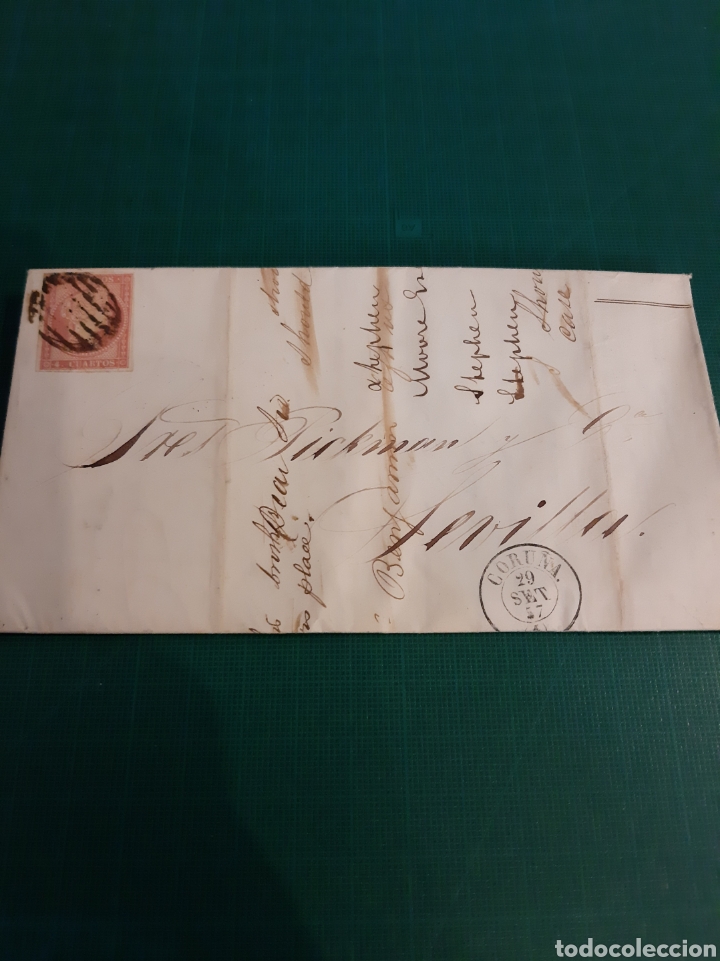 Sellos: 1857 ENVIO A PICKMAN C&Iacute;A PORCELANAS SEVILLA DESDE CORU&Ntilde;A - Foto 6