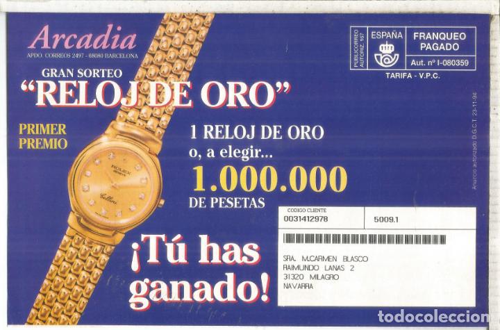 Sellos: ESPA&Ntilde;A SPAIN FRANQUEO PAGADO ARCADIA RELOJ DE ORO GOLD WATCH