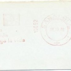 Sellos: 1978. SABADELL. BARCELONA. FRANQUEO MECÁNICO. FRAGMENTO. SANA COMIDA ALARGA LA VIDA. MAQ. 10652.. Lote 226963990