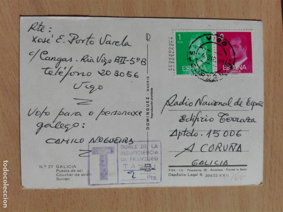 Stamps: POSTAL 2766 DOMINGUEZ 27 GALICIA BARCO -FILATELIA VIGO PONTEVEDRA TASA