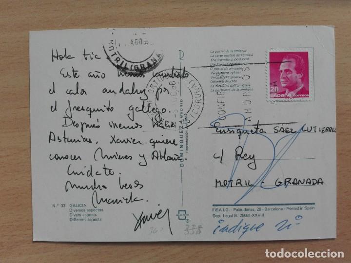 Stamps: POSTAL 3360 DOMINGUEZ 33 GALICIA MERCADO QUESO FILATELIA STA M&ordf; ORTIGUEIRA CORU&Ntilde;A MOTRIL GRANADA