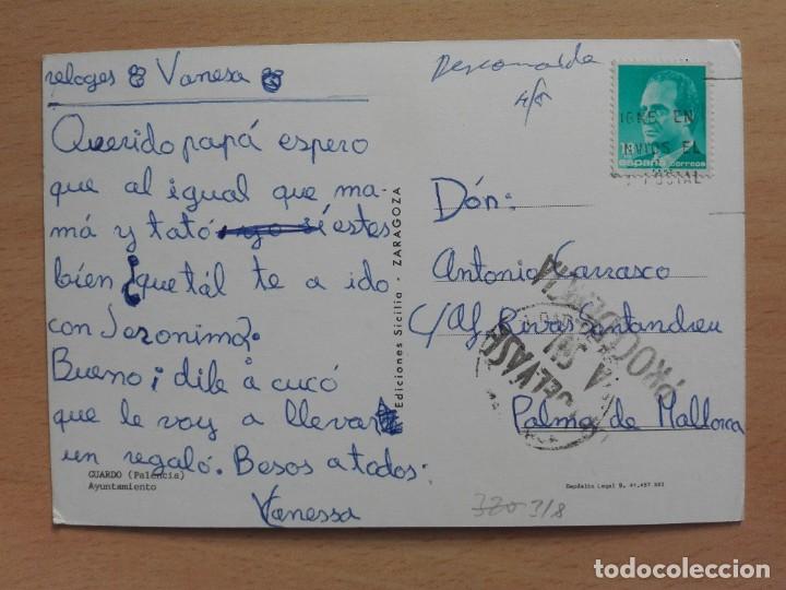 Stamps: POSTAL 3318 SICILIA S/N GUARDO PALENCIA AYUNTAMIENTO FILATELIA PALMA DE MALLORCA DEVUELVASE